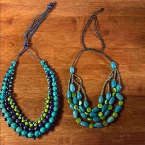 Wooden Bead Necklace Set